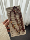 گردنبند دخترانه پارچه و سنگ زینتی