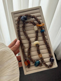 گردنبند دخترانه پارچه و سنگ زینتی
