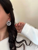 مجموعه گوشواره زنانه مجلسی پایه پیچ نقره