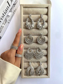مجموعه گوشواره زنانه مجلسی پایه پیچ نقره
