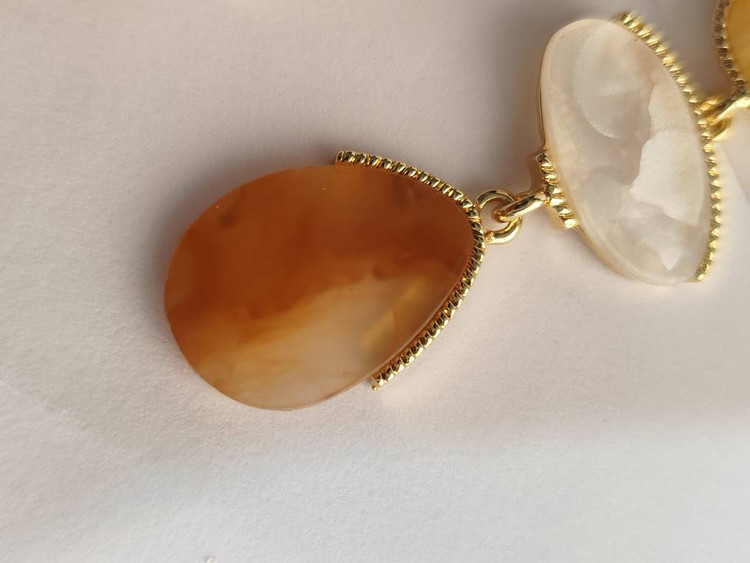 گوشواره دخترانه طرح سنگ ماربل
